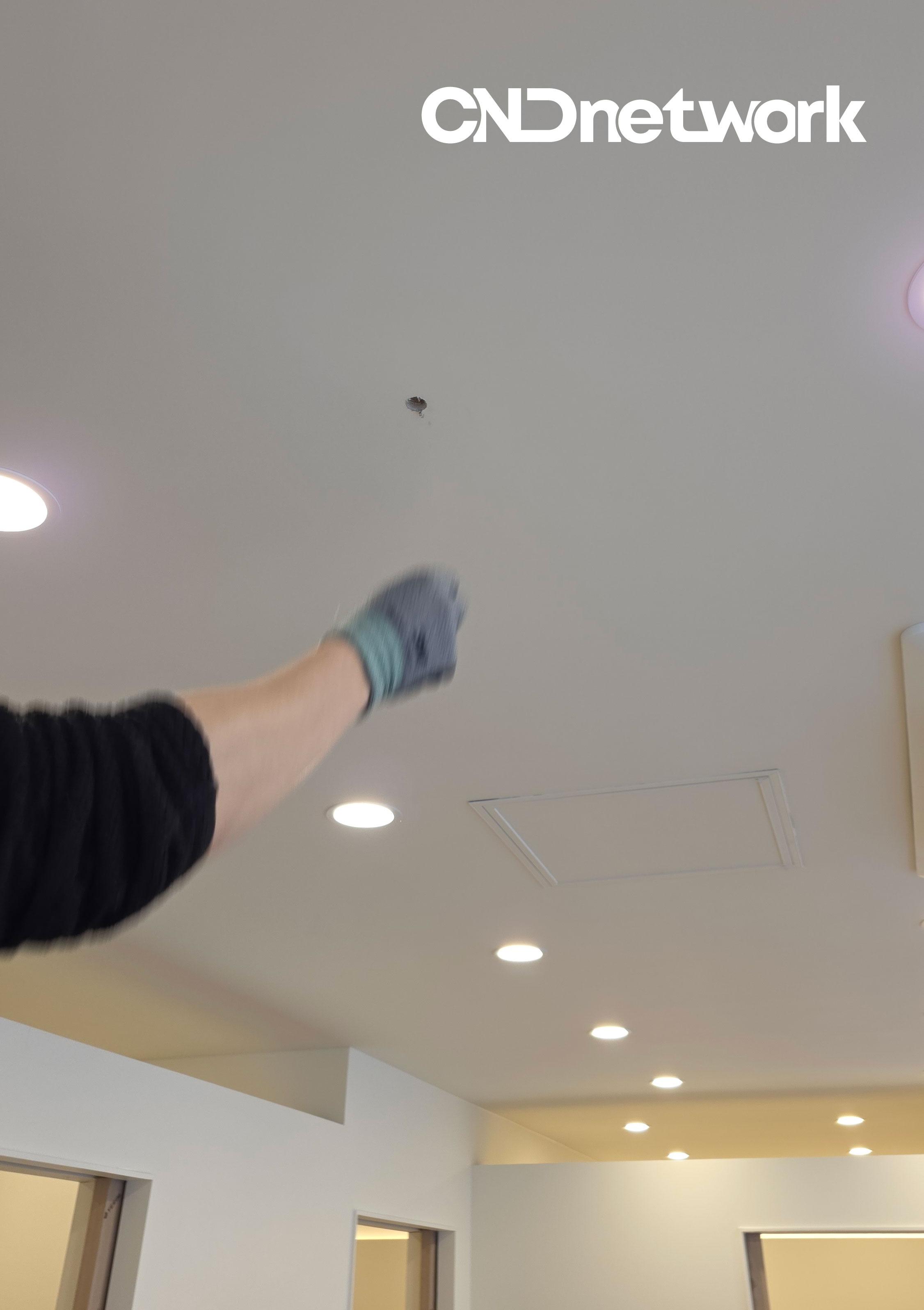 부평 카페 CCTV 구축 천장 타공 위치 선정 – 사각지대 없는 최적 카메라 배치 작업