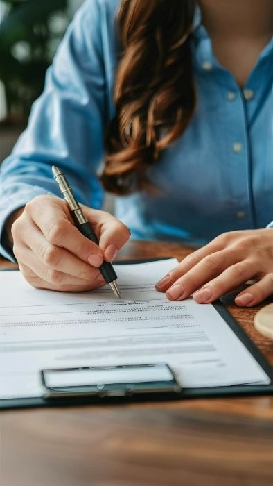 초등학생 휴대폰 개통 신청 - 휴대폰 개통 계약서에 서명하는 모습