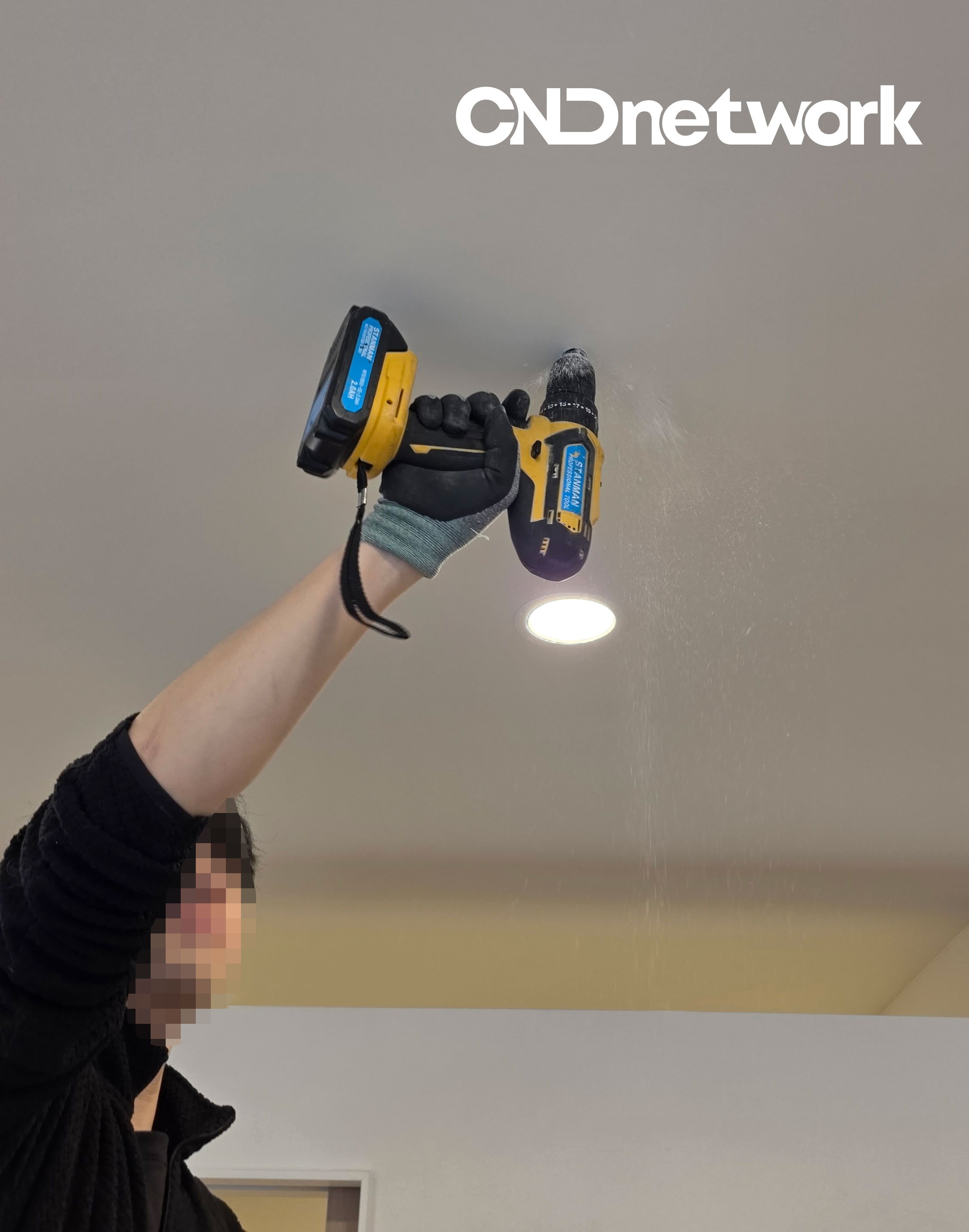 인천 부평 카페 CCTV 천장 타공 시공 – 인테리어 마감 손상 최소화 정밀 드릴 작업