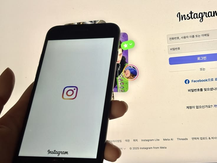 스마트폰으로 인스타그램 앱 실행하는 모습 시니어 SNS 활용 사례