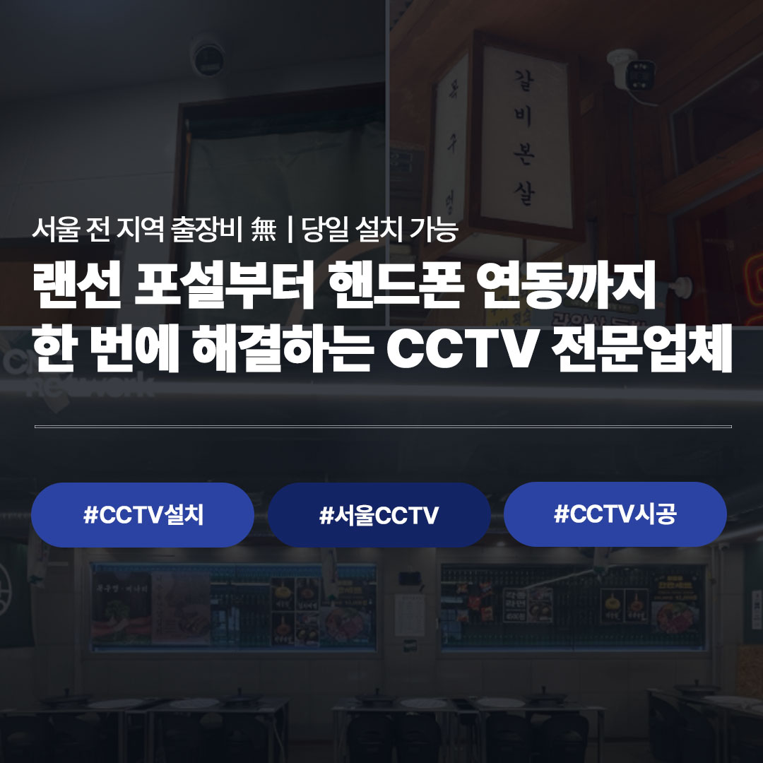 서울 CCTV 설치 시공 사례 | 랜선 포설부터 핸드폰 연동까지 | 씨앤디네트워크