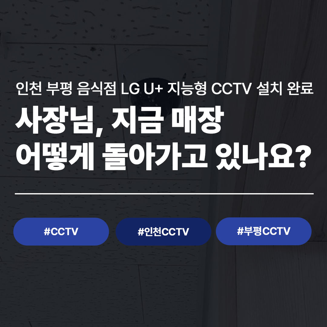 인천 부평 음식점에 CCTV 설치했습니다｜LG U+ 지능형 CCTV 실제 시공 후기